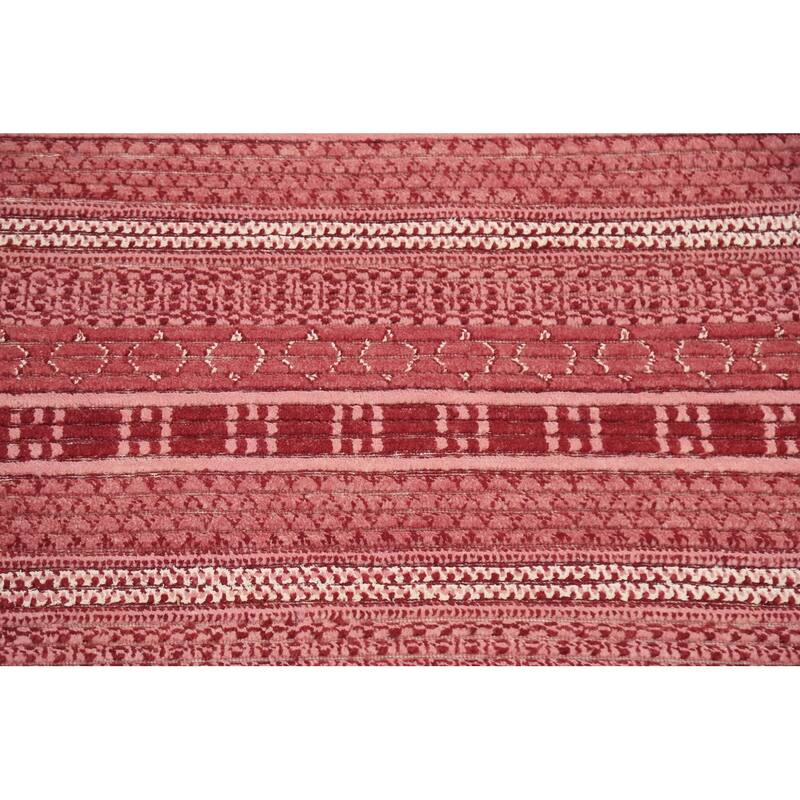 Geometric Oriental Gabbeh Kashkoli Area Rug Wool Hand-knotted Carpet - 3'2" x 4'9"