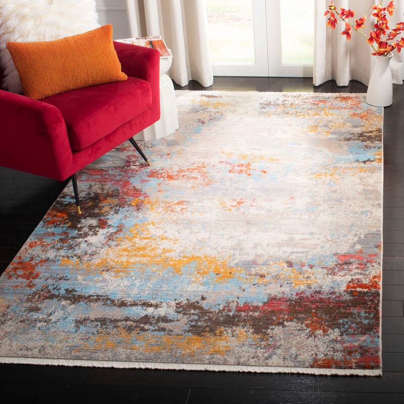 SAFAVIEH Vintage Boho Persian Nabila Oriental Polyester Rug with - 8' x 10' - Grey/Multi