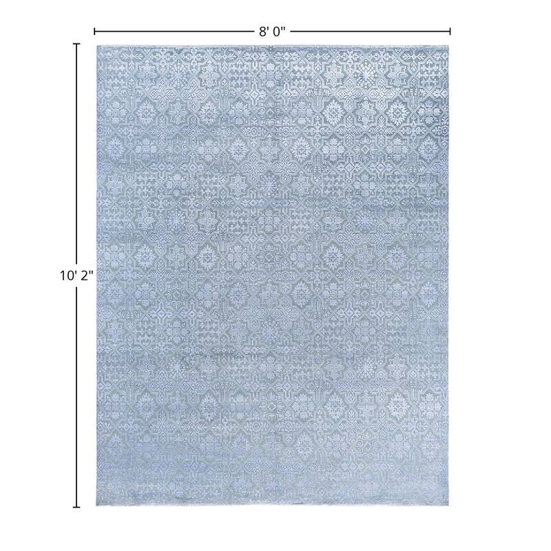 Ikat One-of-a-Kind Hand-Knotted Area Rug, Blue - 8' 0" x 10' 2"