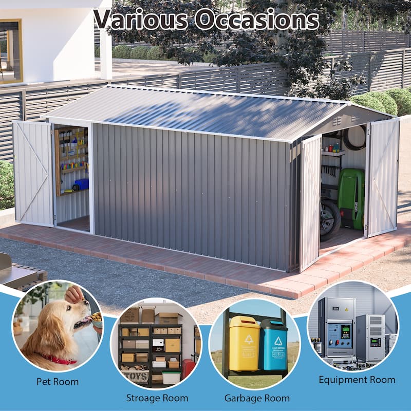 GDFStudio - Lucas All-Weather 6x4 ft Outdoor Storage Shed with Robust Construction and Easy Assembly