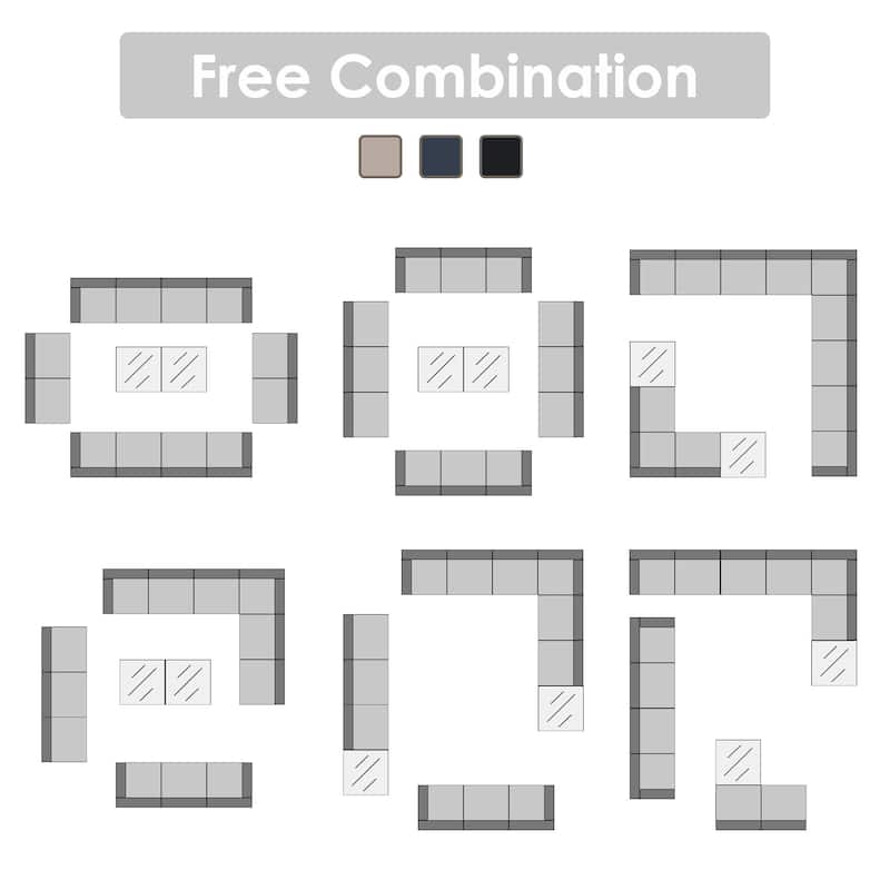 Outdoor Patip Sectional Seating Group with Cushions