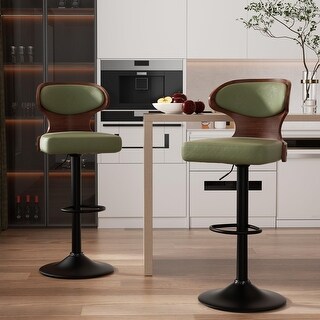 Nalupatio Swivel Bar Stools Set Of 2 Seat Adjustable Height 24.5-33.5IN