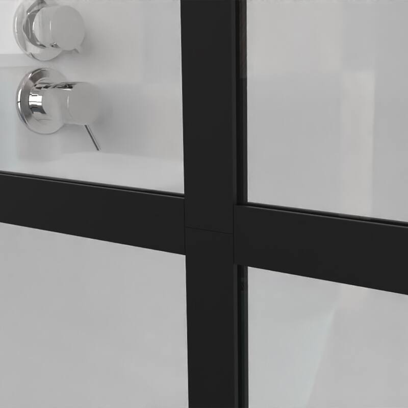 34" X 72" Shower Screen Door Frost Tempered Glass