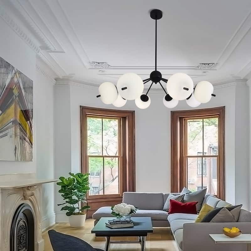 8-Light Black / Brass chandelier Bubble Chandelier - N/A