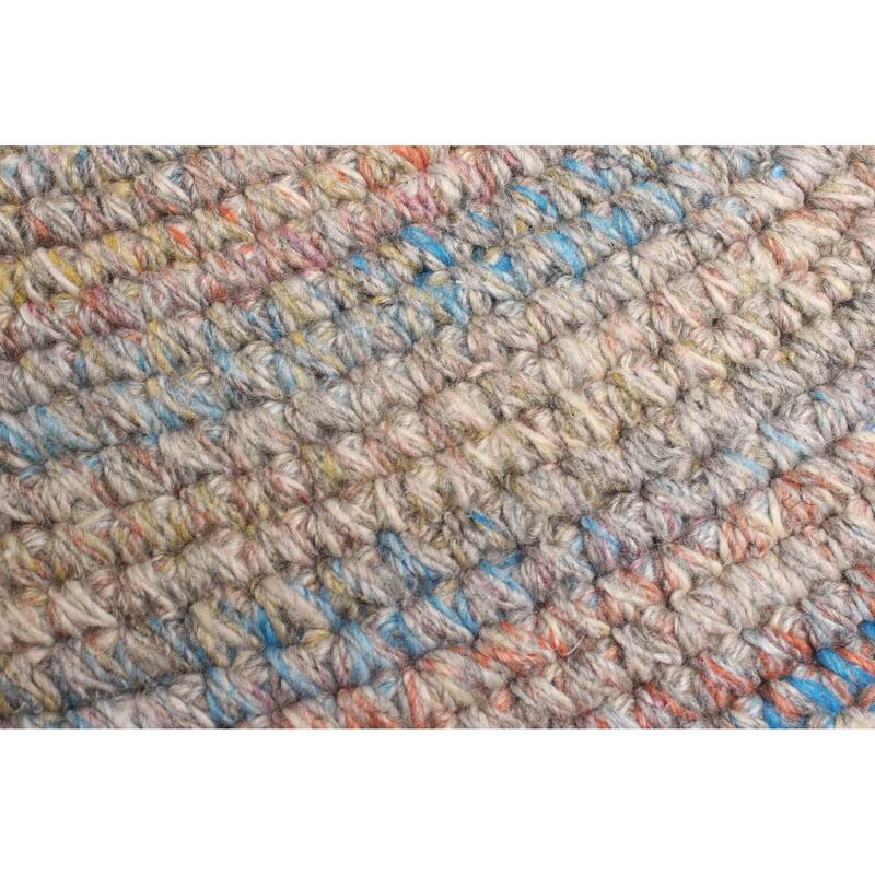 ECARPETGALLERY Braid weave Sienna Grey Wool Rug - 3'3 x 3'3