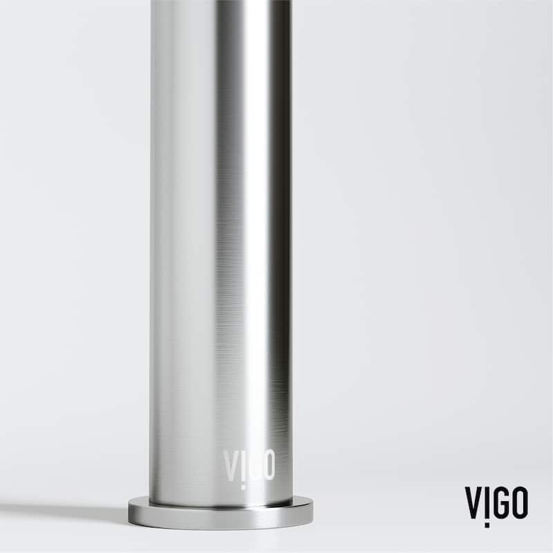 VIGO Cadman 21"L x 14"W Concrete Vessel Sink and Apollo 12"H Faucet Set - Brushed Nickel