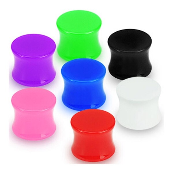All Acrylic Solid Color UV Saddle Plug (Sold Individually)