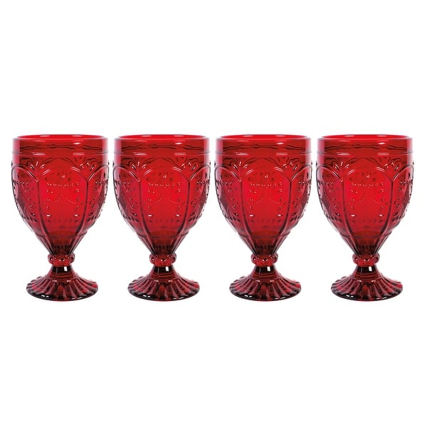slide 2 of 5, Fitz and Floyd Set of 4 Trestle Goblets, Red