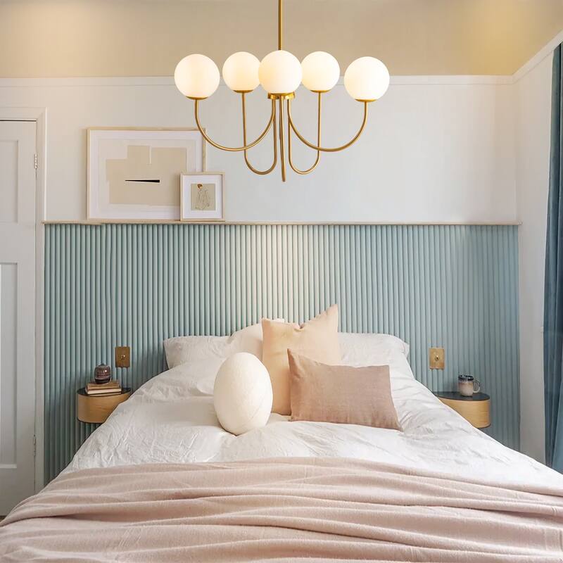 Modern Sputnik Glass Bubble Chandelier in Gold for Dining Room