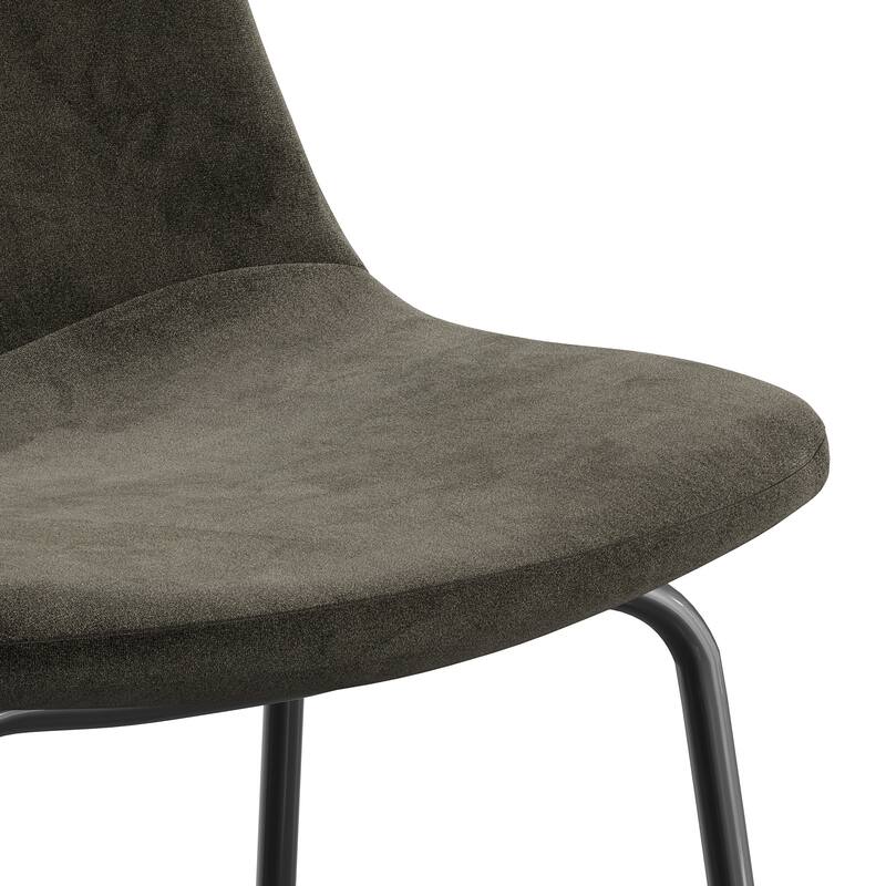 Maxine Velvet Bar Height Stools Black Legs (Set of 2)