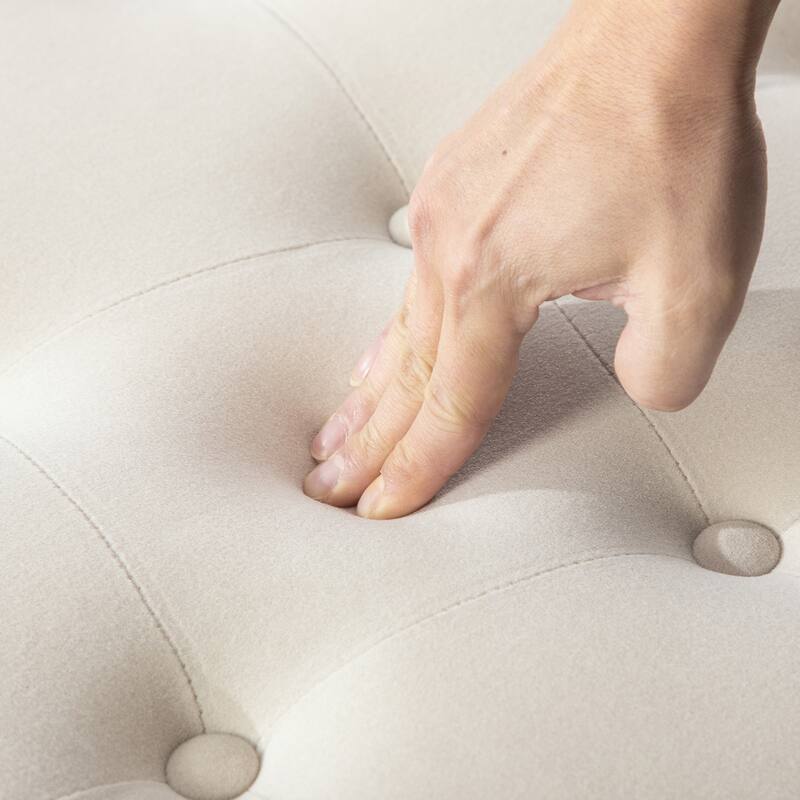 29.33"W Upholstered Round Ottoman With Reversible Lid,Fleece Fabric Storage Stool,Hand-pulled buckle decoration Design Footstool