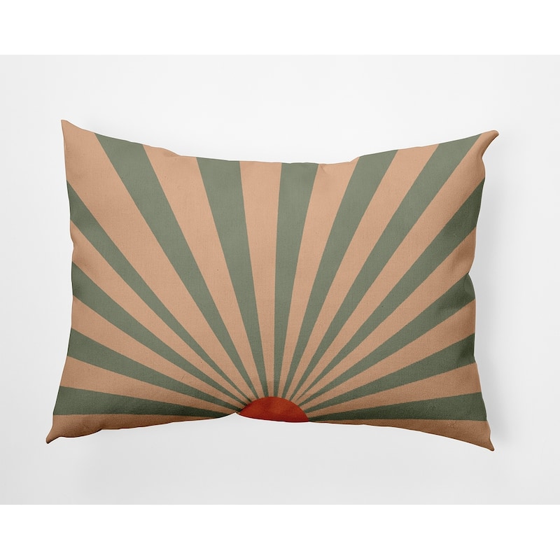 Sunset Indoor/Outdoor Throw Pillow - Moss - 14" x 20"