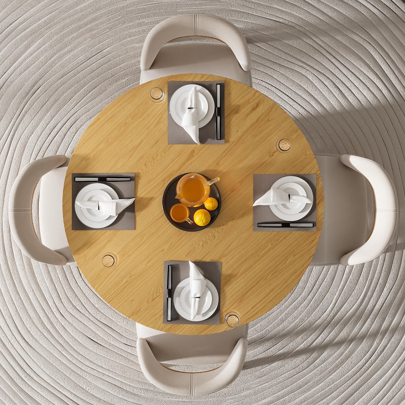 Solid Wood Round Dining Table 4-6 People