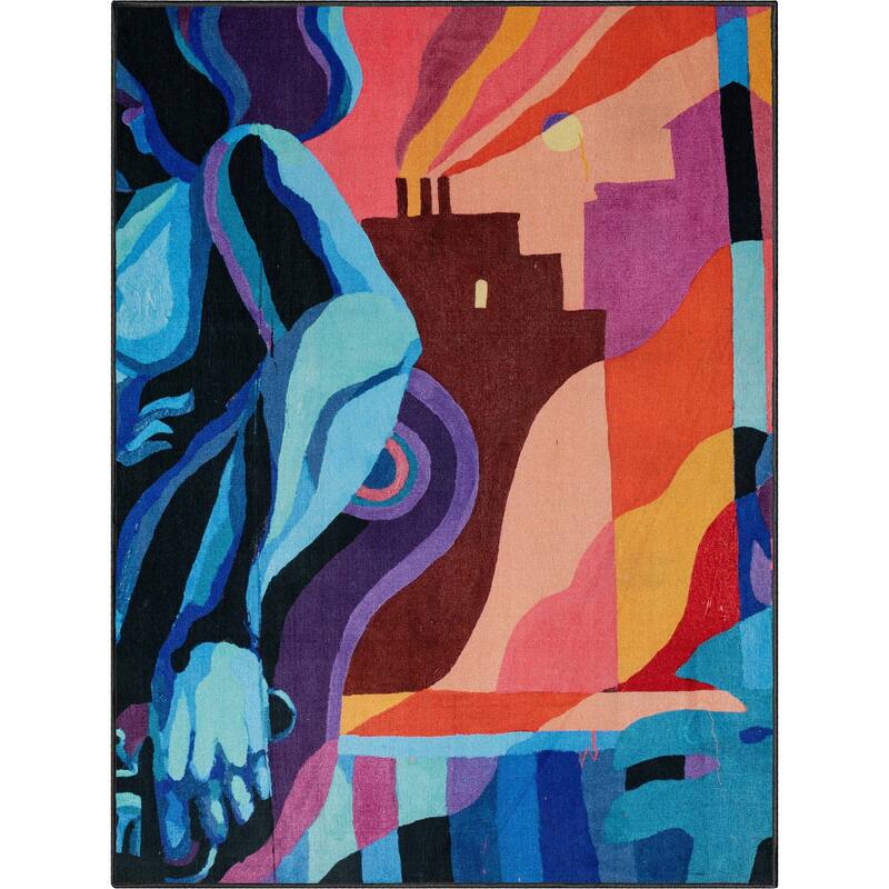 Well Woven x Misha Tyutyunik Sunday Jungle Aubade Rug - 5' 3" x 7' 3" - Multi - Rectangle