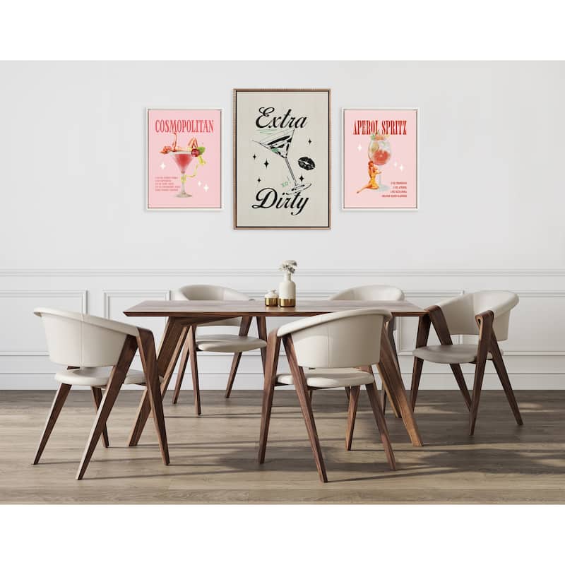 Kate and Laurel Sylvie Beaded Cosmopolitan Pinup Framed Canvas by Alli Standefer