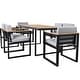 preview thumbnail 16 of 34, 7-Piece Outdoor Patio Steel Dining Set with Umbrella Hole and 6 Cushioned Armchairs