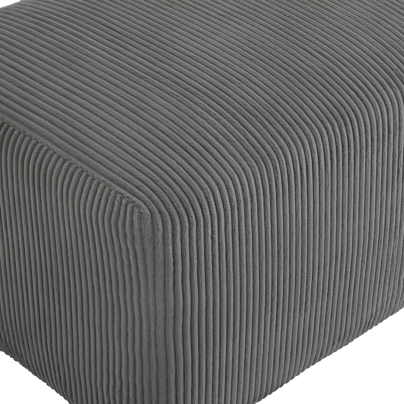 Modern 35" W Rectangular Corduroy Fully Sponge Molded Ottoman