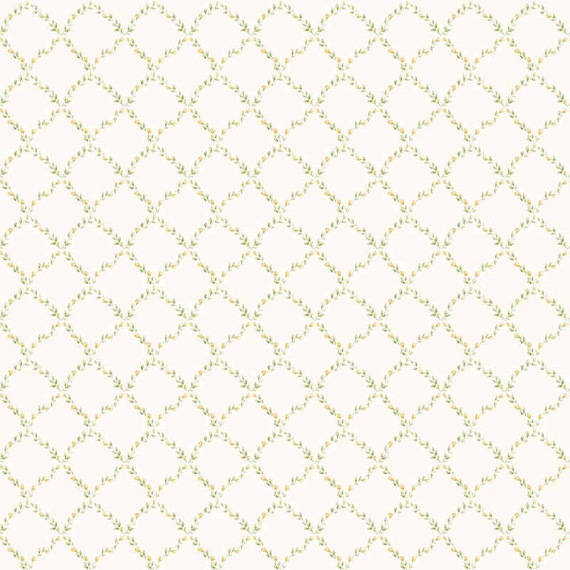Galerie Wallcoverings Miniatures 2 Mini Floral Motif Design Vinyl on Non-woven Matte Wallpaper Roll - 33 feet x 21 inches - Yellow