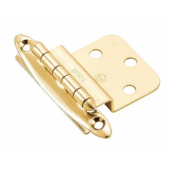 Amerock BP3417-3 Non-Self Closing Face Hinge, 3/8", Bright Brass