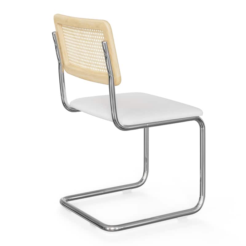 Hayward Cane Back Fabric Side Chair Chrome Frame (Set Of 2)