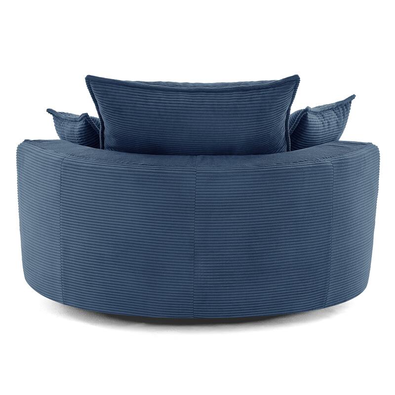 360° Swivel Accent Chair Round Barrel Chair, Living Room Oversized Single Sofa Chair Chaise Lounge Reading Sofa Armchair