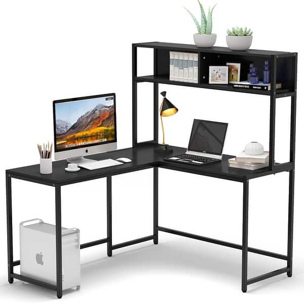 Shop L Shaped Desk With Hutch 55 Corner Computer Desk Gaming