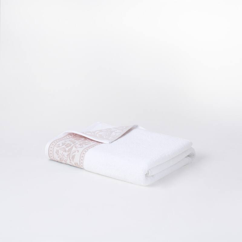 Modern Threads 6-Piece Jacquard Border Towel Set Allie - 100% Cotton, Bath, Hand & Washcloths - Elegant Floral Border