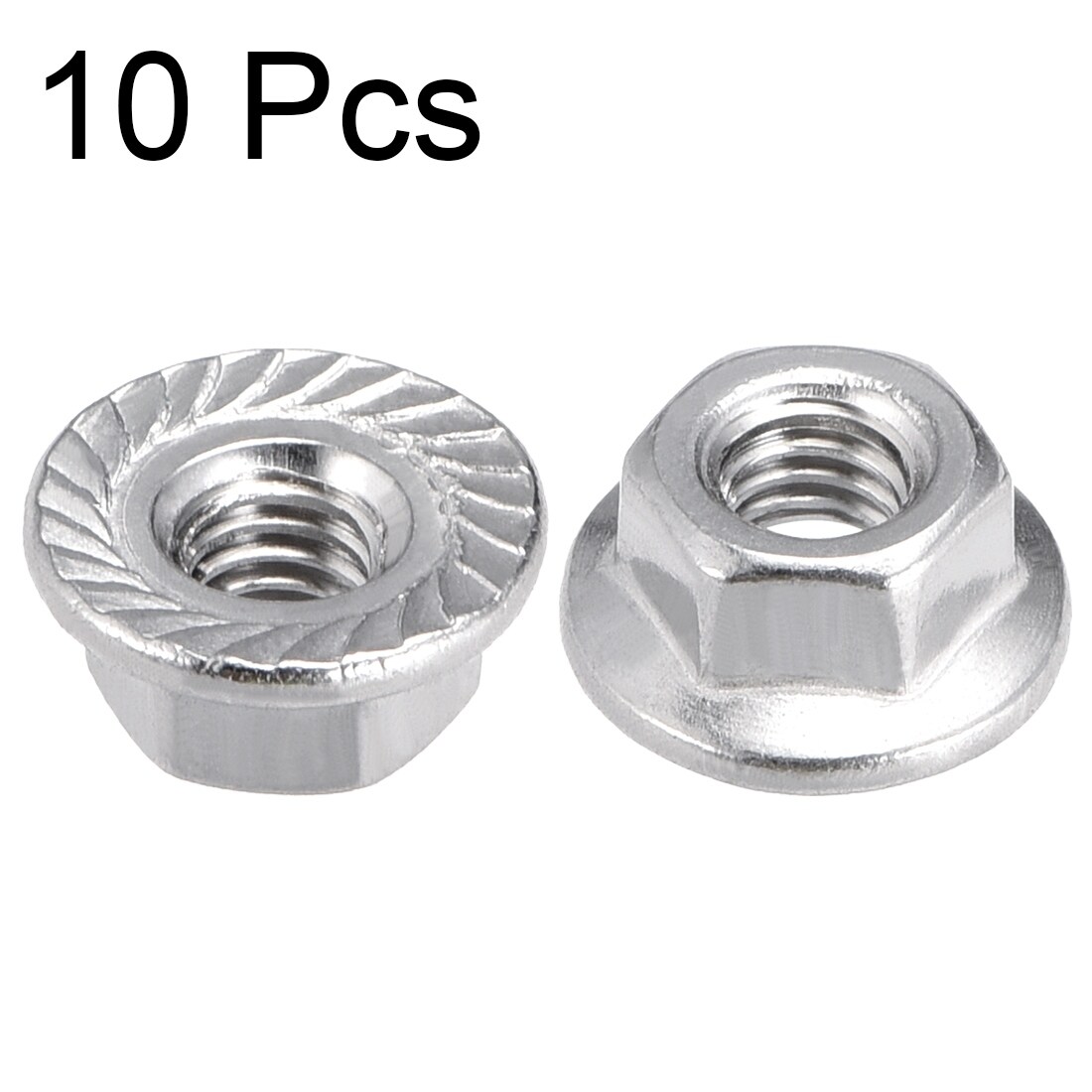 316 Stainless Steel uxcell M4 Serrated Flange Hex Lock Nuts 10 Pcs