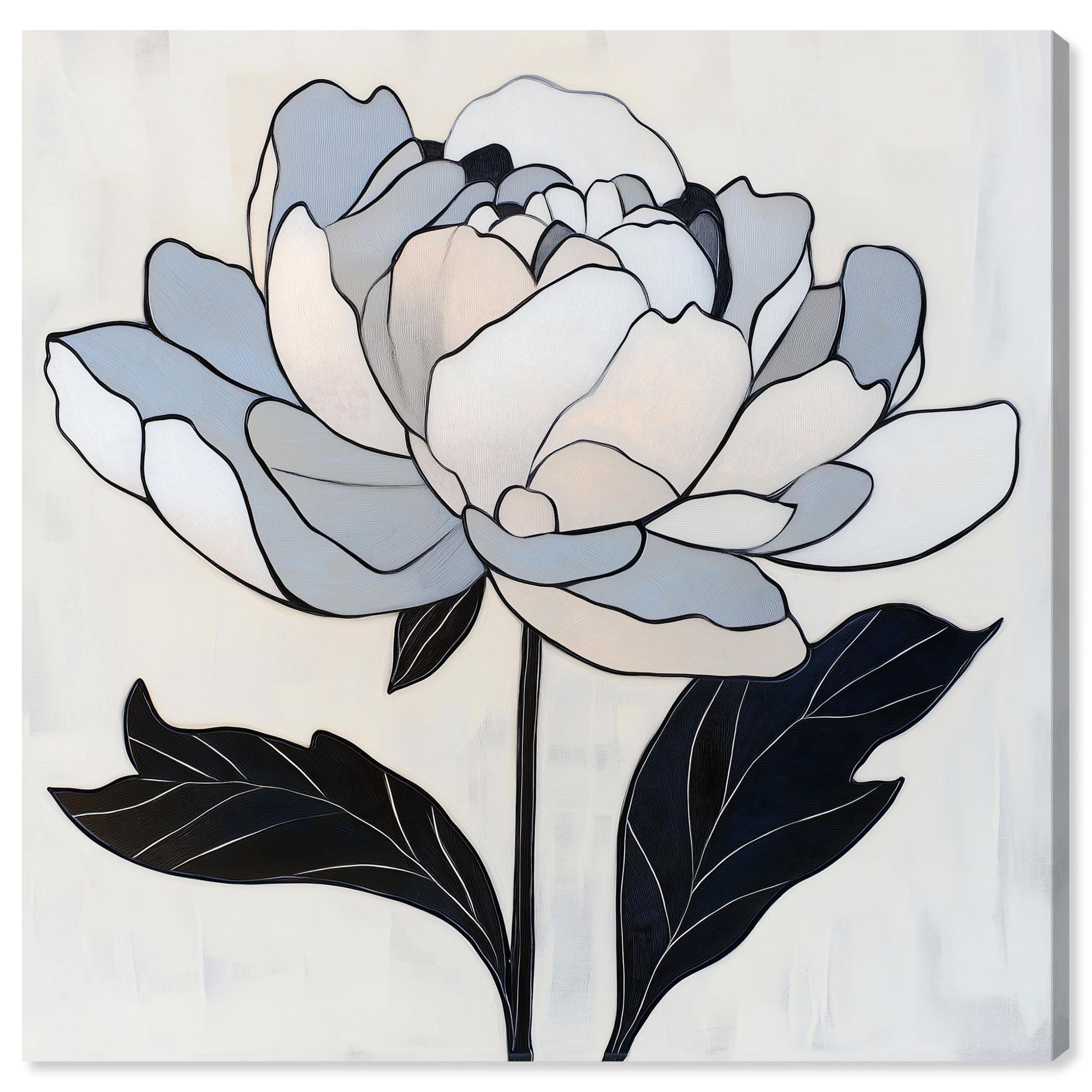 Gray Scale Flower I Canvas by Art Remedy, Gallery Wrapped