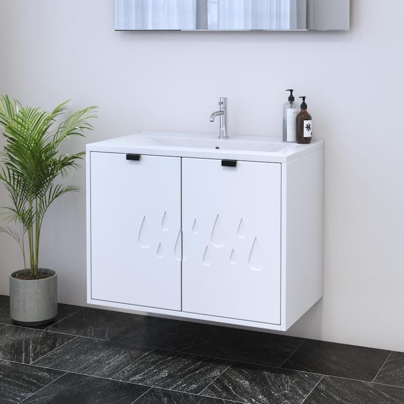 Teardrop 2D 80 Floating Bathroom Vanity (32" Width)