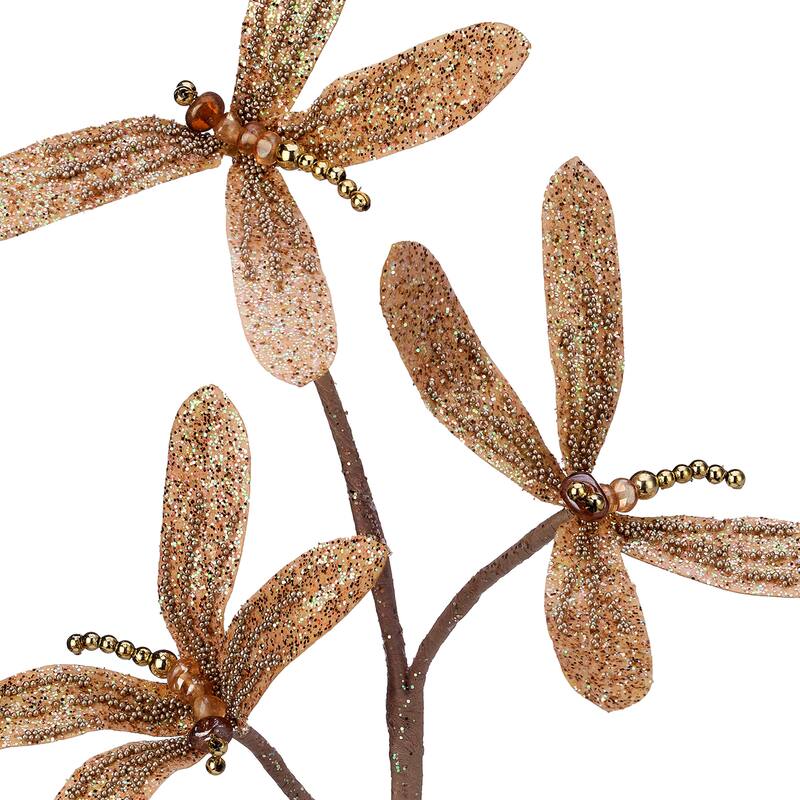 16" Glitter Dragonfly Spray Set of 4