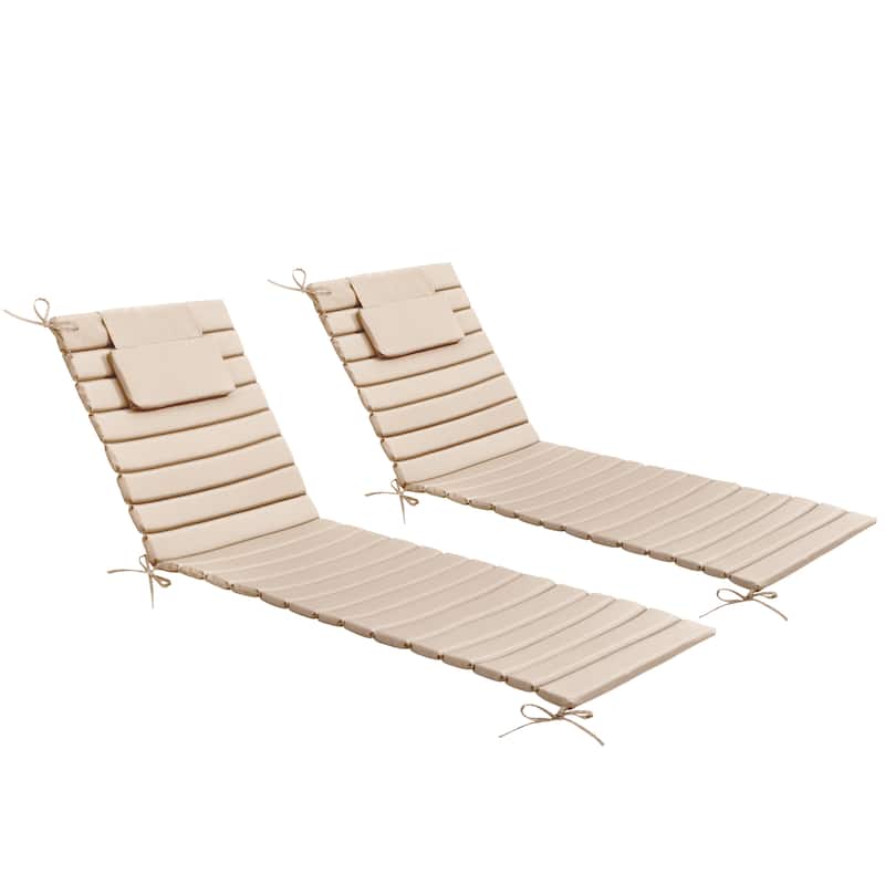 Pellebant Outdoor Chaise Lounge Cushions Patio Lounger Pad with Straps