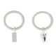 preview thumbnail 4 of 4, InStyleDesign 1-1/4 inch Noise-Canceling Curtain Rings w/Clip (Set of 10) White