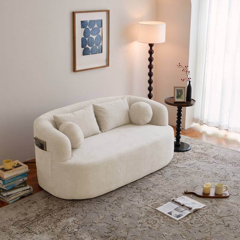 Memory Foam 2-Seater Couch,Deep Seat Modern Sofa