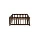 preview thumbnail 9 of 84, Montessori Twin Size Toddler Floor Bed with Fence without Door, Open-row Design Wood Frame Platform Bed with Safety Guardrails