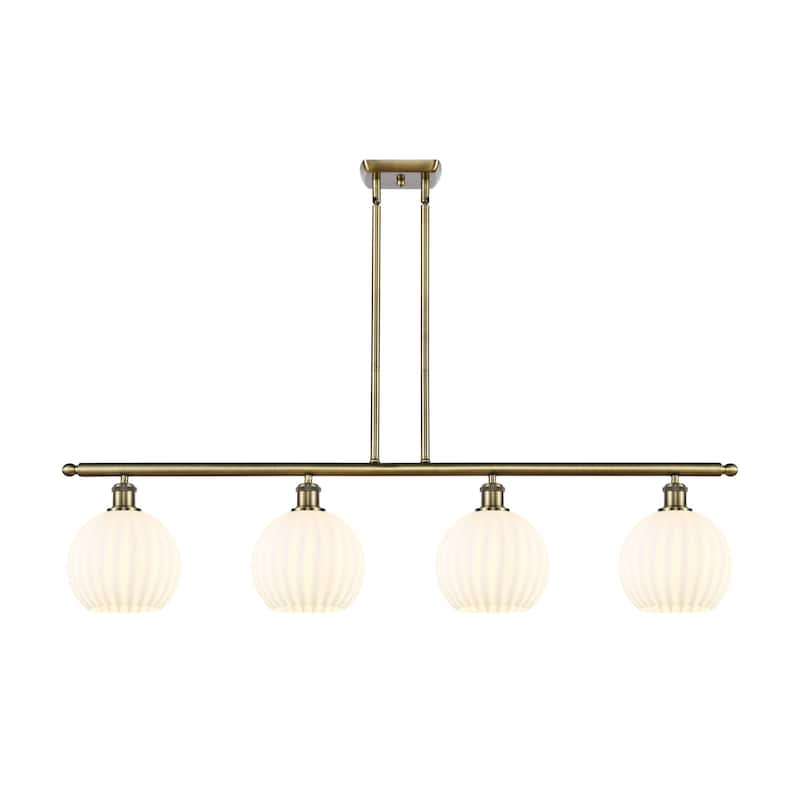 Innovations Lighting 516-4I-11-48-White Venetian-Indoor Pendant Large - Antique Brass / White Venetian