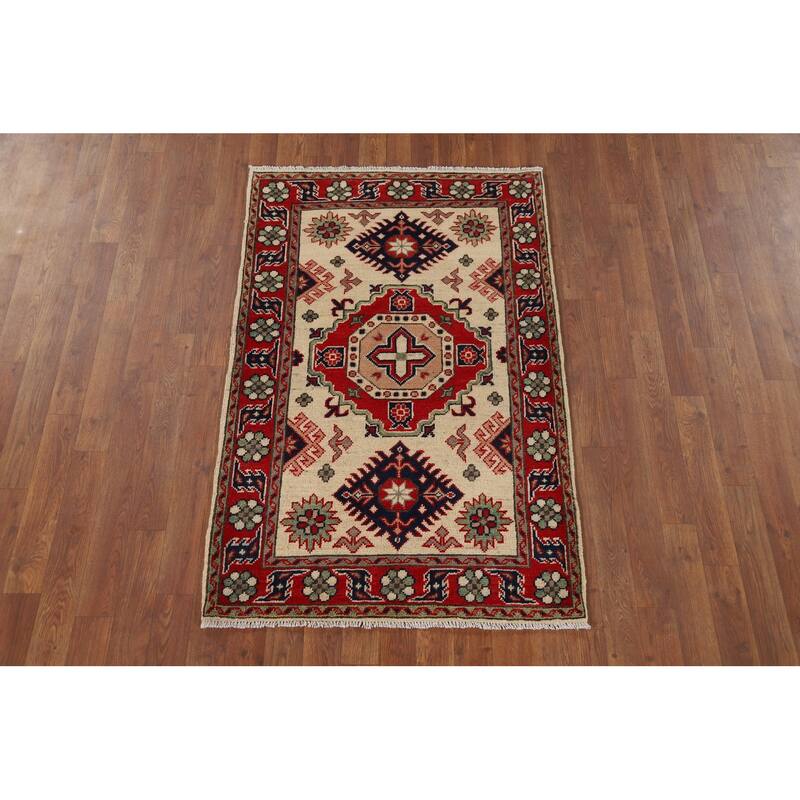 Kazak Oriental Foyer Rug Hand-Knotted Wool Carpet - 2'10" x 4'5"
