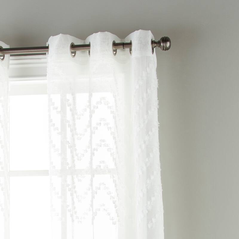 Nanshing Reily Wavy Weave Sheer Grommet Panel Pair - 37 x 84"