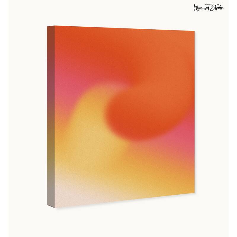 Wynwood Studio Canvas Abstract Gradient Wave Orange Modern & Contemporary Wall Art Canvas Print