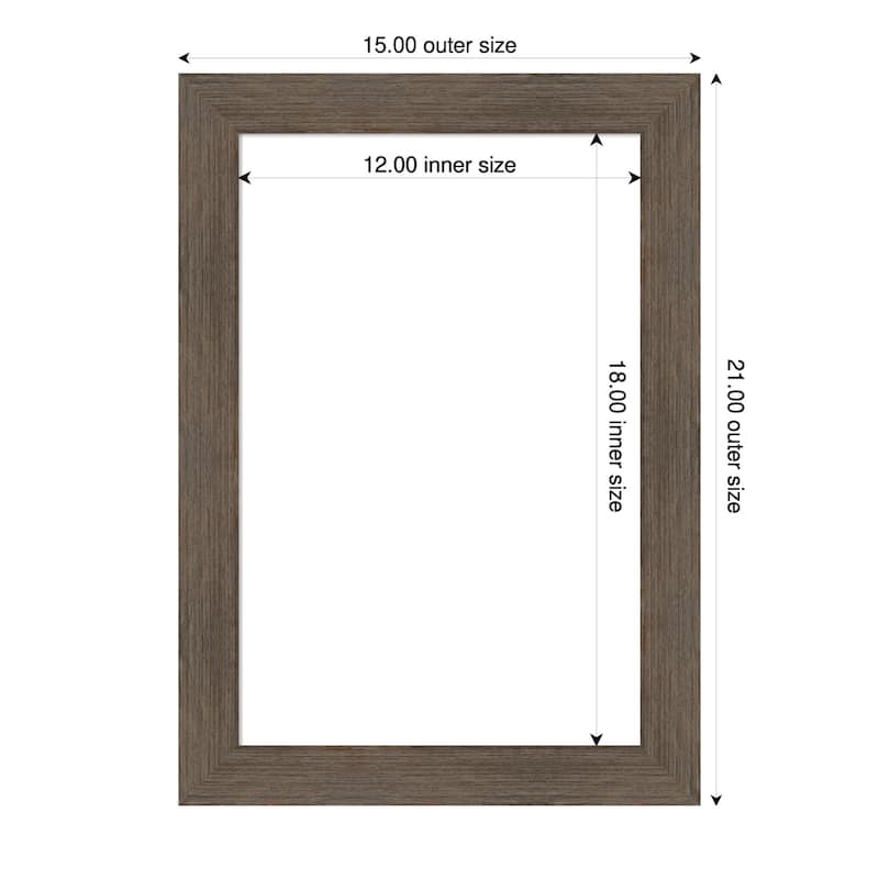 Amanti Art Hardwood Chocolate Narrow Framed Dry Erase Magnetic Board - 15 x 21 in - Hardwood Mocha Narrow