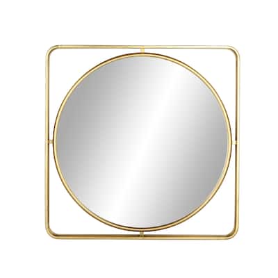 Metal Wall Mirror - Gold - Roche River Decor - 4"W x 34"L x 34"H