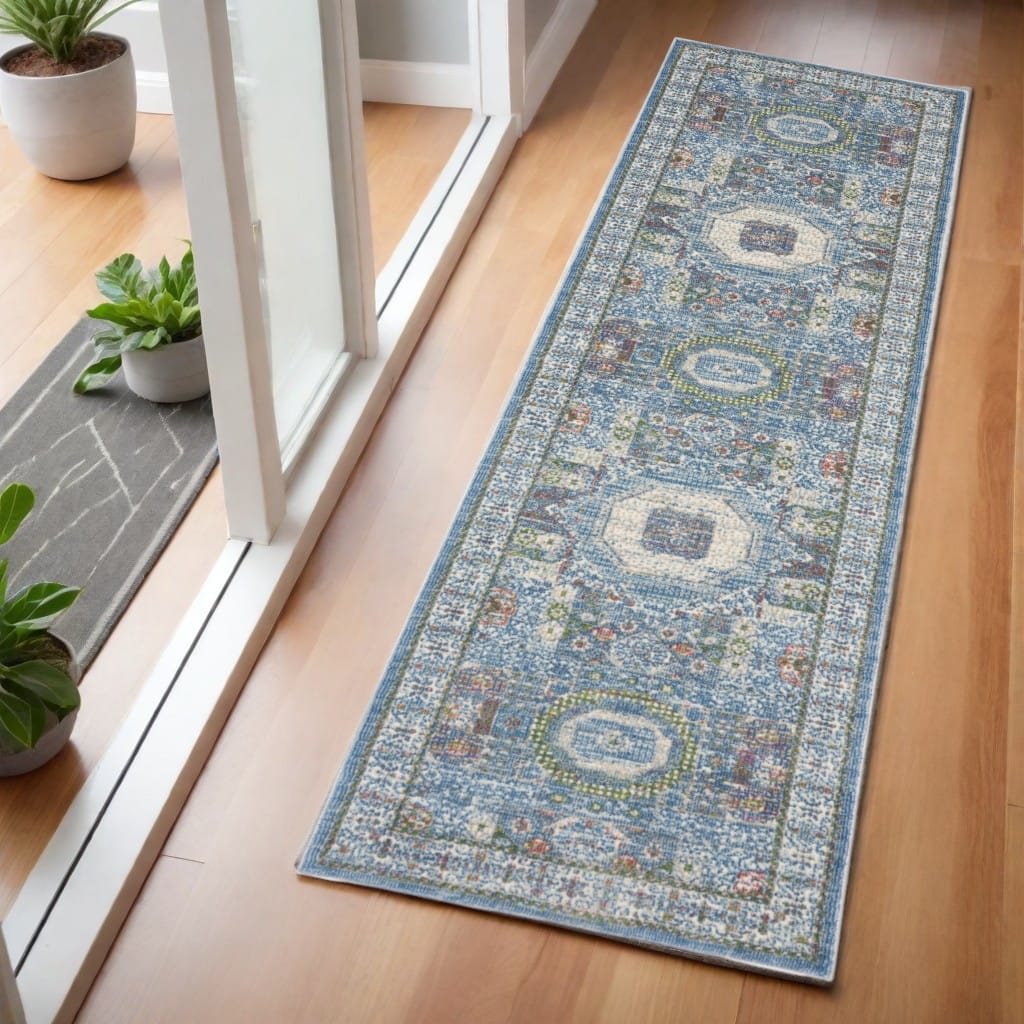 Jijuj Power Loomed Distressed Abstract Non Skid Area Rug By HomeRoots - 72' X '24' X '0.5