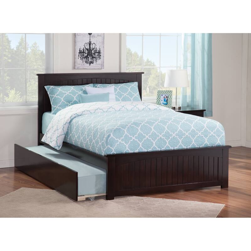 Nantucket Bed with Matching Footboard and Twin XL Trundle - Espresso - Queen