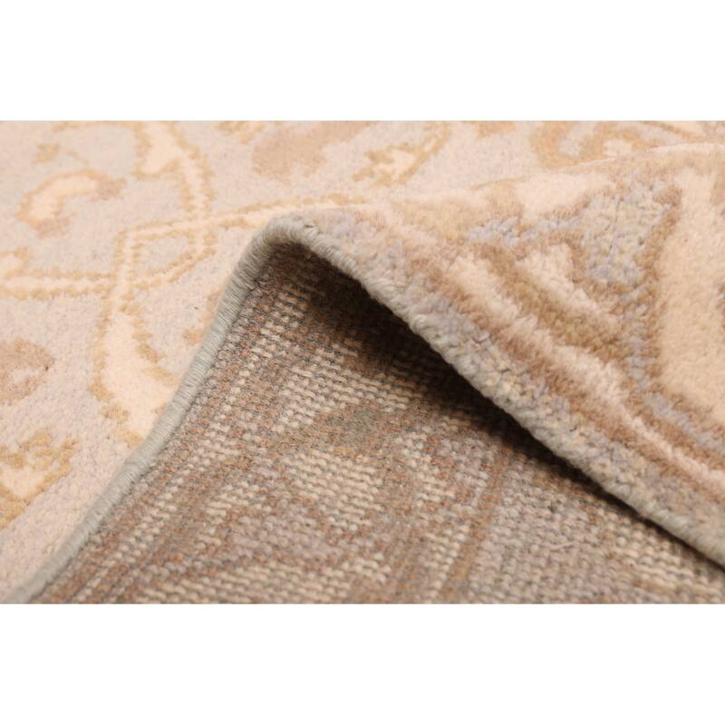 ECARPETGALLERY Hand-knotted Royal Oushak Light Blue Wool Rug - 2'7 x 11'8