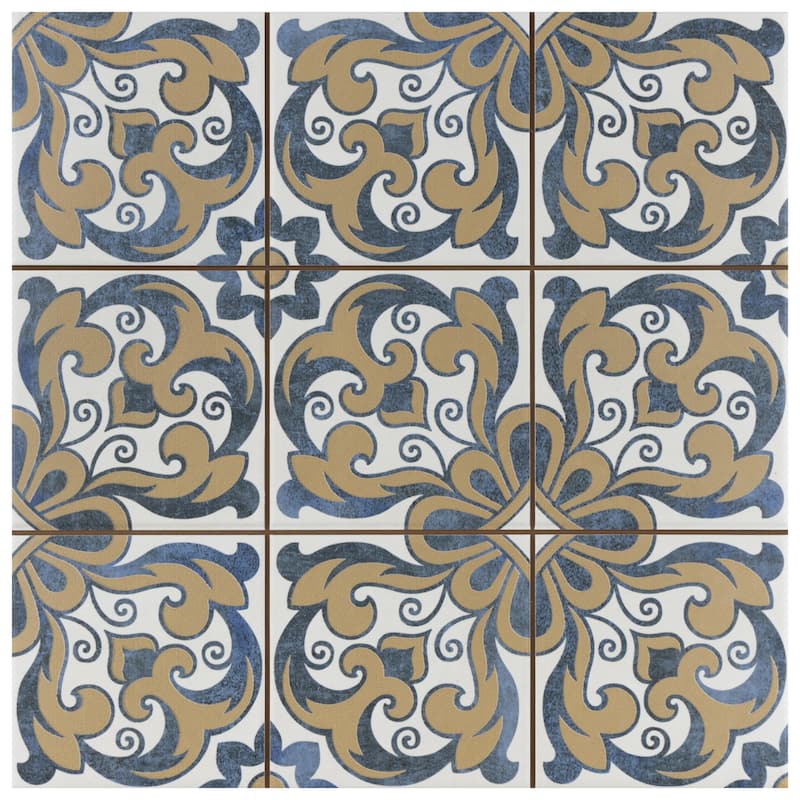 Merola Tile Harmonia Royal Bloom 13" x 13" Ceramic Floor and Wall Tile