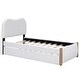 preview thumbnail 25 of 30, Full Upholstered Platform Bed with Practical Trundle for Additional Sleeping Space