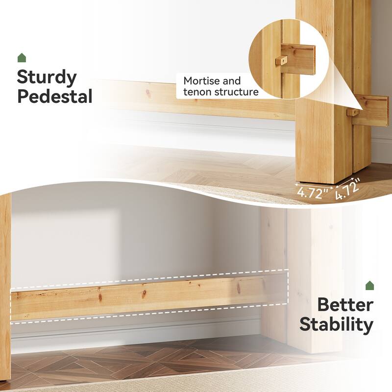 Solid Wood Console Table 63” Long Entryway Table for Living Room - Large