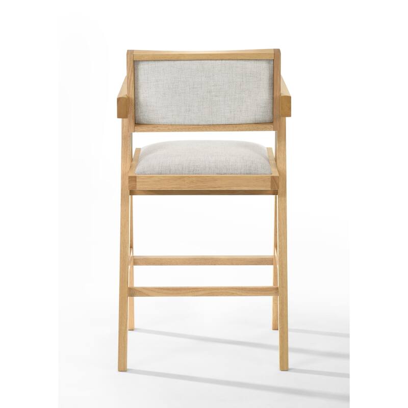 Modrest Fern Modern Natural and Beige Bar Stool (Set of 2)