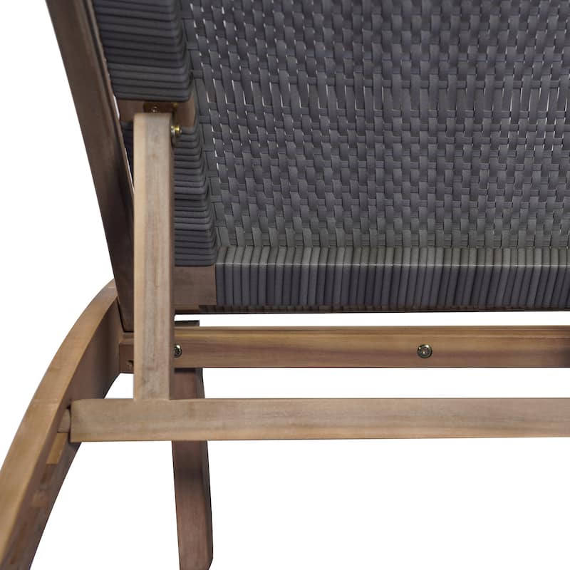 Benfield Outdoor Acacia Wood and Flat Wicker Chaise Lounge by Christopher Knight Home
