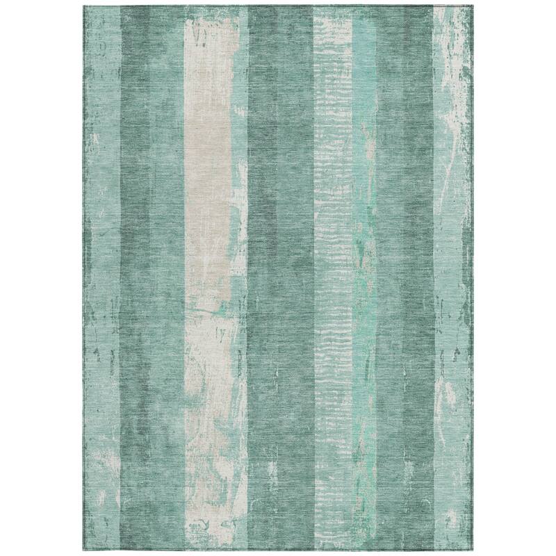 HomeRoots Striped Transitional Rectangle Outdoor Rug